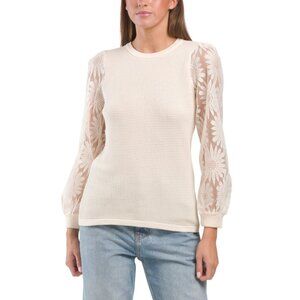 SELECT & TRENDS Moonlight Sheer Sleeve Sweater